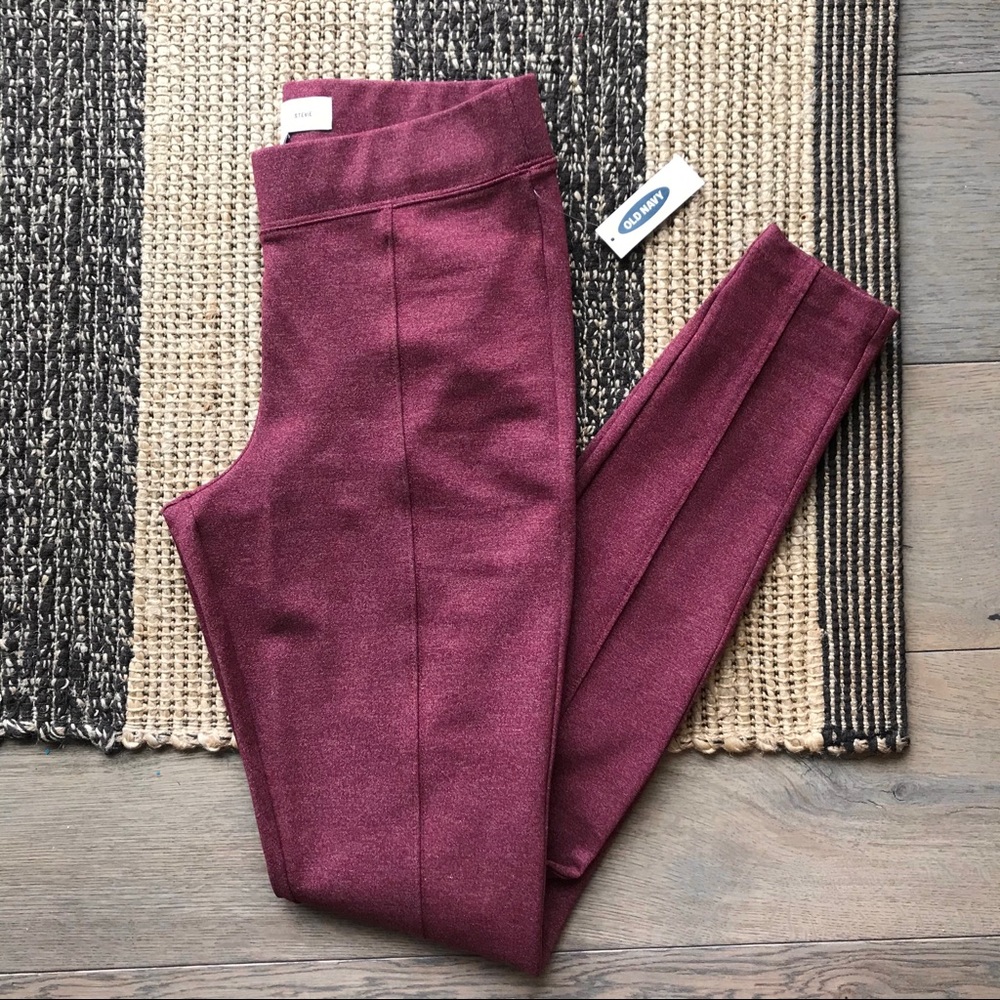 Old Navy Stevie Pants Small Tall Maroon
